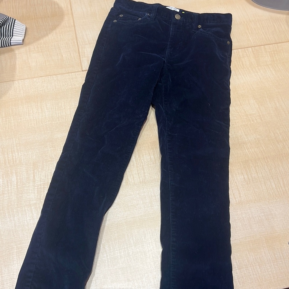 Crewcuts Velvet Navy Blue Stretch Pants Kids